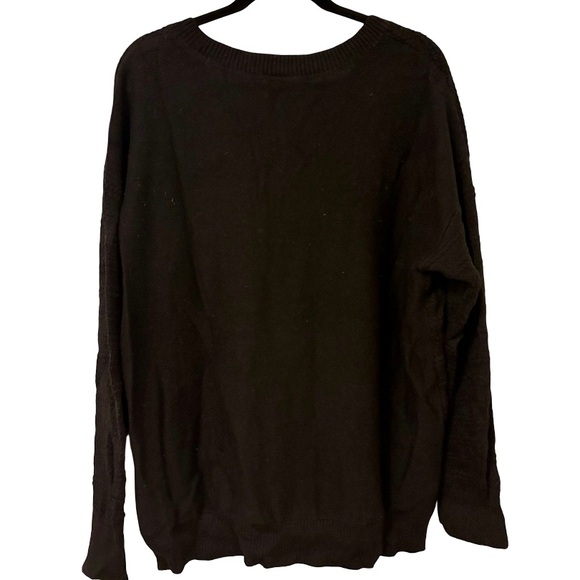 Ann Taylor Women’s XL Black V-Neck Sweater - Picture 2 of 6